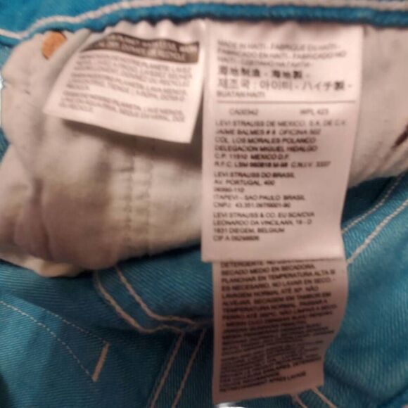 Levi's Original 501 Button Fly Jeans Men's Sz 36X34 Rare Bright Teal Blue Color - Picture 8 of 9